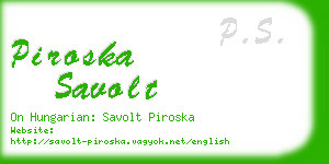 piroska savolt business card